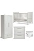 Atlas 4 Piece Cotbed with Dresser Changer, Wardrobe, and Premium Dual Core Mattress Set - Grey image number 1
